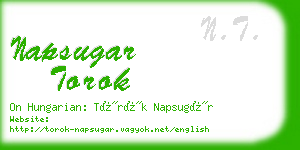 napsugar torok business card